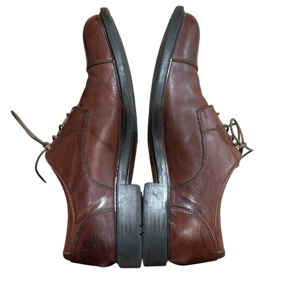 Johnston & Murphy Tabor Brown - Cognac Tan 9M Cap Toe Dress Shoe Oxfords Lace Up - Picture 2 of 8
